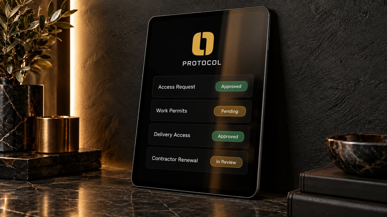 Digital approvals screen with status tags